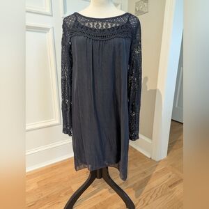 Elegant Navy Lace Dress